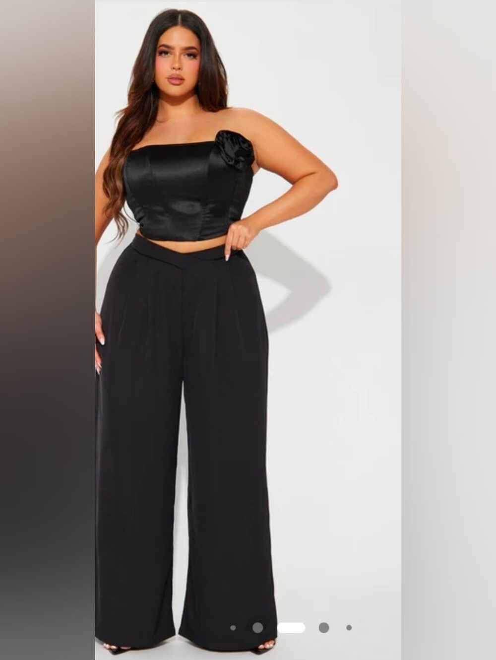 Fashionnova: Stacy V Front Wide Leg Pant Black    1x